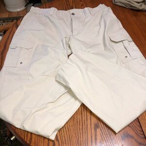 RED HEAD BRAND CO SIZE 42X34 LIGHT KHAKI COLORED CARGO PANTS 100% COTTON